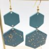 Gold splash green earrings